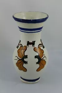 FLORERO o Jarron de Porcelana, pintado y decorado a mano. Años 70, España. - Foto 1 di 3
