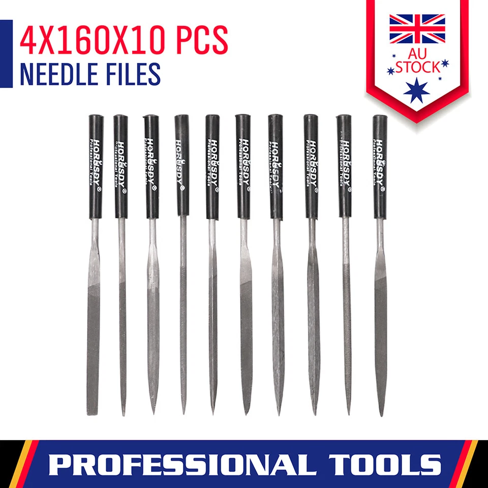 10-Piece Diamond Mini Needle File Set 160mm x 4mm For Metal Jeweler Wood Carving - image 1 of 4