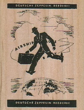 Sello de goma Deutsche Zeppelin 1 3/4 x 2 1/2", sello celeste Foto 1 de 1