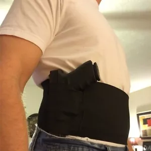 Concealed Pistol Gun Belly Waist Band Holster With Double Magazine Pouch - Picture 1 of 6