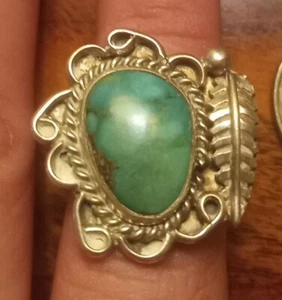 Vintage handgefertigter Navajo Sterlingsilber Damenring - Bild 1 von 3