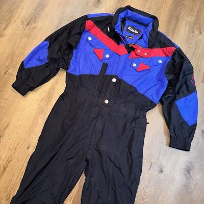 Mens Kaelin Ski Suit One Piece Snowsuit Snow Bib Vintage 1980s 1990s Jumpsuit XL - Image 1 of 4