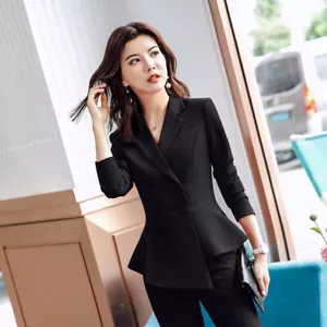 Mujeres Pantalones Formales Traje Oficina Coreano Dama Blazer Negocios Pantalones Trajes Trabajo - Imagen 1 de 22