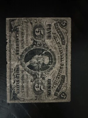 1863 5 Cents 3rd Issue Fractional Currency Note FR 1238 CH CU PC-645 - Image 1 of 2