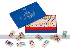 Dal Negro Double 9 Colour Spot Dominoes in Box (UK) - Picture 1 of 3
