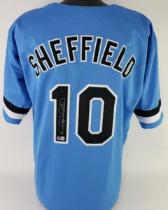 GARY SHEFFIELD Signed Florida Marlins Custom XL Jersey (Beckett Witnessed) - Picture 1 of 5