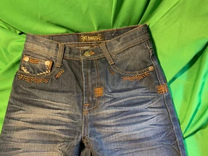 GIRLS CHAMS COWGIRL DEMIN JEANS EMBROIDERED POCKETS BOOTCUT SIZE 10 CUTE!!! - Picture 1 of 5