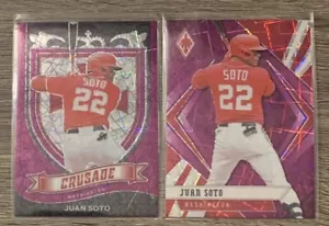2021 Panini Chronicles JUAN SOTO Purple Velocity Prizm LOT x2 #25 & 18 NATIONALS - Picture 1 of 2