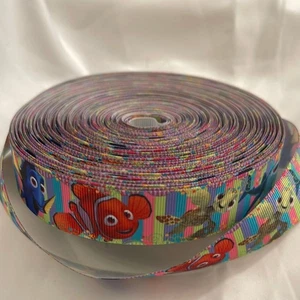 Blue Fin Dori Fish Cartoon Inspired 1" Ribbon 3 yards - Picture 1 of 3