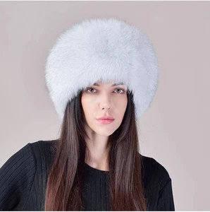 Pelliccia Invernale con 2 Pom-pom Bomber Cappello Berretti Vera Fattoria Pelliccia di Volpe Vera Donna - Foto 1 di 31