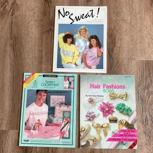 Vintage Bastelbuch Konvolut Mode Nähen Basteln Schleifen Malen 80er 90er Tulpe kariert - Bild 1 von 11