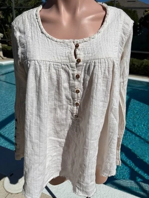 We The Free long sleeve Womens Blouse top Babydoll Distressed XS - Image 1 of 4