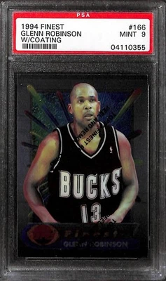 1994 年 FINEST #166 GLENN ROBINSON 带涂层 PSA 9 完好 04110355  — 第 1/3 张图片