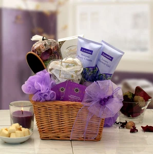 Lavender Relaxation Spa Gift Basket - spa baskets for women gift - Picture 1 of 1