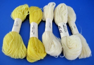 Lote de 5 madejas de hilo crewel de lana Appleton Bros amarillo blanco #551 #552 #991 #992 - Imagen 1 de 3