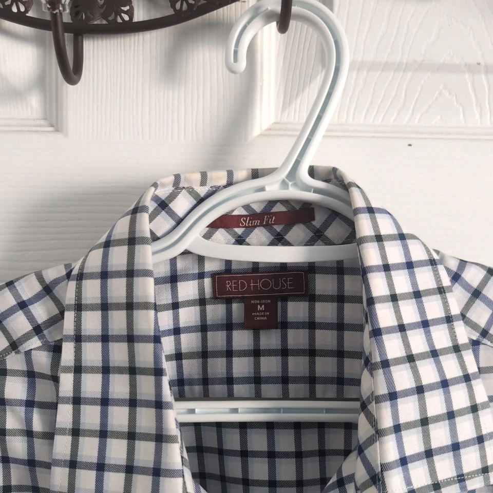 Camisa a Cuadros Red House Para Hombre Calce Ajustado Con Botones Manga Larga Med Foto 1 de 4