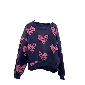 Gap X Frank Ape Kids Graphic Sweatshirt Size 8 Navy Uniform Girls - Picture 1 of 6