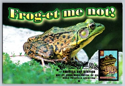#4055 Wonders of America Largest Frog American Bullfrog FDC Maxi Card w/Pict Can - Image 1 of 2