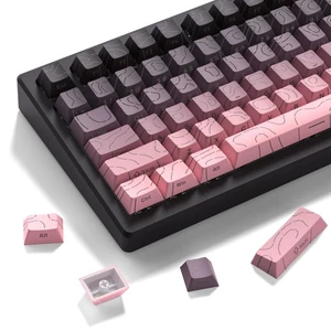 Llaveros degradados retroiluminados línea topográfica gris rosa impresos laterales cereza - Imagen 1 de 6