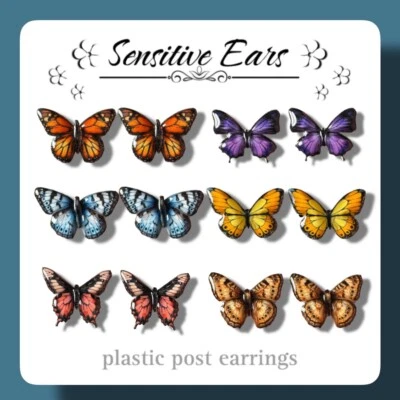 Juego de 6 pares de aretes mariposa para mujer niña paquete variado-uno pavo real cachemira Foto 1 de 4