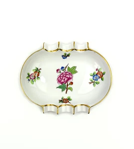 Vintage Herend Hungary Handpainted Ashtray 7793/Eton Floral Design Gilt Edges - Picture 1 of 17