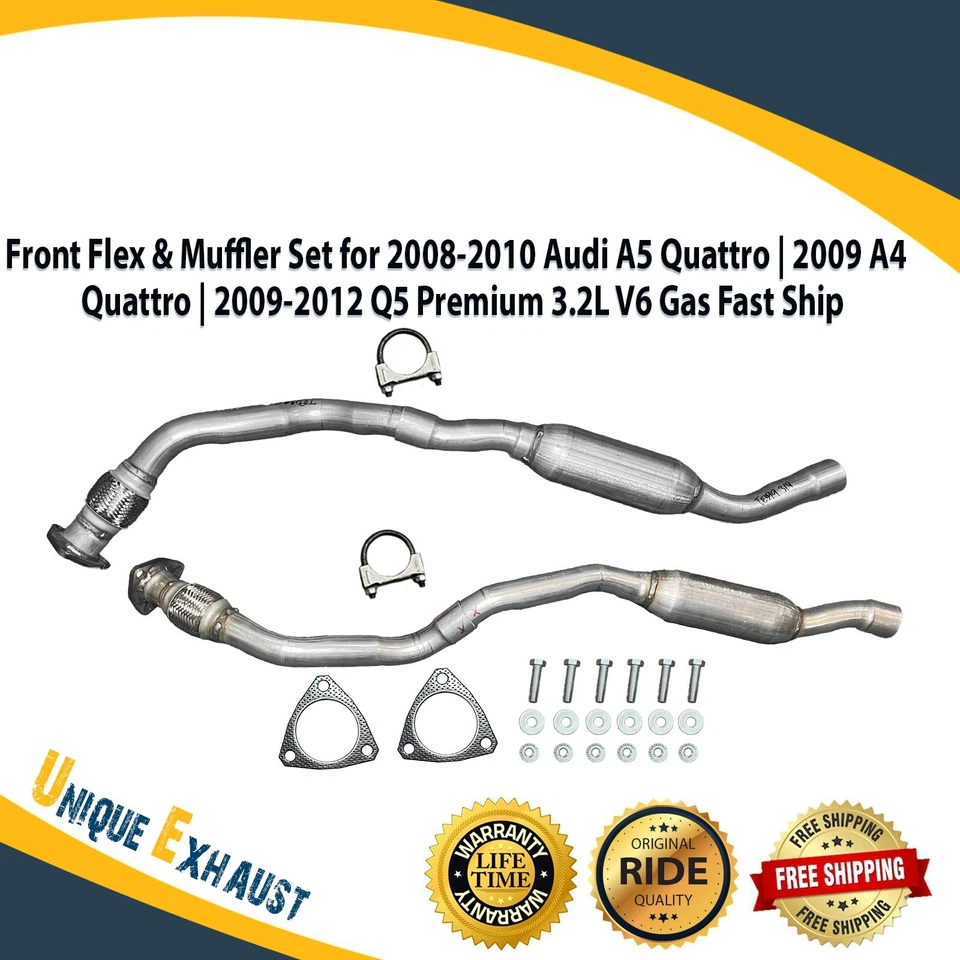 Conjunto de silenciador e flex dianteiro para 2008-2010 Audi A5Quattro|A4Quattro|Q5 Premium NOVO - Imagem 1 de 4