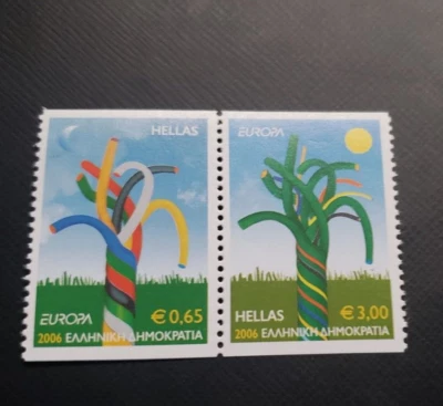 Greece 2006 Europa Cept MNH INTEGRATION VERT PERF  SUPERB HELLAS 2421A-2422A - Image 1 of 4