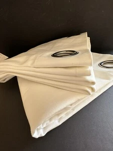 Pair of IKEA Large White Grommet Curtain Panels  57×95 Heavy 100% Cotton - Picture 1 of 12