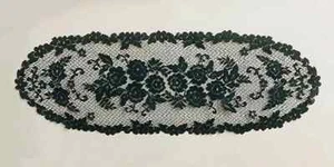 Lace Table Runner Hunter Green Victorian Rose 14.5" x 44" Livingroom Bedroom - Picture 1 of 5