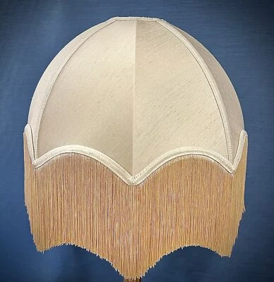 Oyster Lamp shades Ideal To Match Cream Curtains & Drapes & Black Cushion Covers - Image 1 of 4