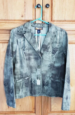 NUEVO Blazer Chaqueta Havana Jacks Café Mujer Verde Floral Talla 6 Botones Bolsillos Foto 1 de 2