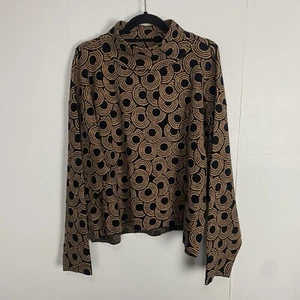 MAEVE By Anthropologie Carys Mock Neck Black Brown Sweater Women’s Size XL. - Picture 1 of 15