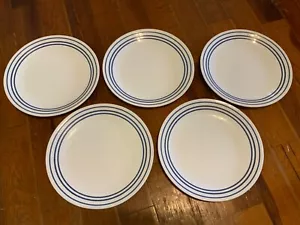 Juego de 5 Platos de Cena Corelle JETT BLUE 10.25" 2 Bandas Punteadas Azules AZUL JET - Imagen 1 de 7