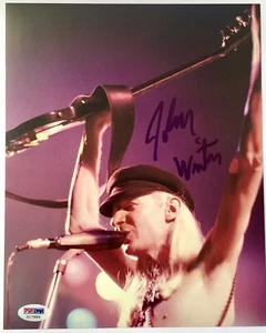 Johnny Winter signed Photo 8x10 in concert handsigniert beckett coa - Bild 1 von 6