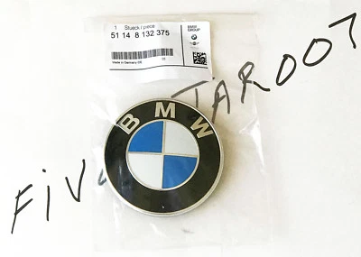 GENUINE BMW REAR TRUNK Deck Lid Emblem Badge ROUNDEL Logo 1988+UP (VERiFy PART#) - Image 1 of 4