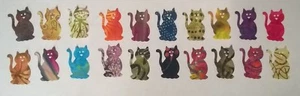 Batik Happy Cats fabric Pack remnants patchwork bundle 100%cotton - Picture 1 of 1