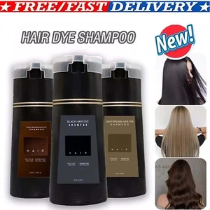 Instant Hair Dye Shampoo 3 Colors Gray Coverage Ammonia - Free for Women & Men - Picture 1 of 17