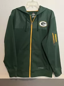 NWOT-MINT MAJESTIC GREEN BAY PACKERS L GREEN FULL ZIP THERMA BASE JACKET MENS - Picture 1 of 3