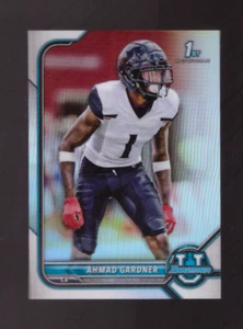 2022 Bowman University AHMAD "Sauce" GARDNER Refractor Rookie Jets RC Mint - Picture 1 of 2