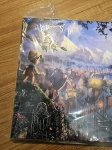 Disney Thomas Kinkade Pinocchio Canvas Print Art 14" x 14" Wall Hanging Decor - Picture 1 of 4