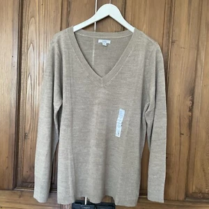 Women's XL Croft & Barrow The Extra Soft V-Neck Sweater Otter Heather NWT - Picture 1 of 5