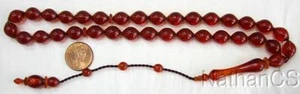 Prayer Beads Supha 33 Dark Honey Turkish Amber - Sikma Kehribar - Collector's - Picture 1 of 4