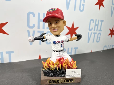 ROCKET ROGER CLEMENS Autograph Bobblehead OREM OWLZ SGA NEW YORK YANKEES Auto Cover