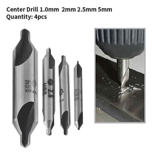 4pcs 1/2/2.5/5mm 60 Degree HSS Center Drill Bits Centering Drills Set - Picture 1 of 22