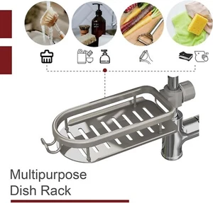Organizador de estante de drenaje para fregadero de cocina - Soporte de toallas de esponja de jabón autodrenante - Imagen 1 de 6
