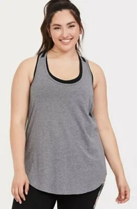 Neu mit Etikett Torrid Übergröße 5 5X 28 GRAU RACERBACK WICKING AKTIVER TANK - Bild 1 von 5
