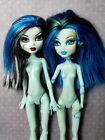 🕸️ 2x  Monster High Frankie Stein Dolls VERY RARE - nude, vgc 🖤💜