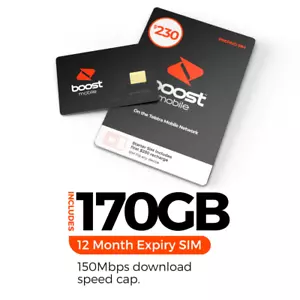 Boost $230 Prepaid SIM Starter Kit 1 Year Plan Activation Expiry 11/4/2026 - Picture 1 of 2