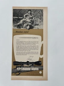 Vintage 1970 Print Ad Leupold Sights Hunting Alaskan Style Allen Hearn Bear Hunt - Picture 1 of 3