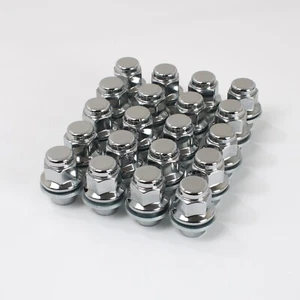 Set of 20 Chrome M12 x 1.25, 21mm Hex Flat Seat Alloy Wheel Nuts fits Nissan OEM - Picture 1 of 2